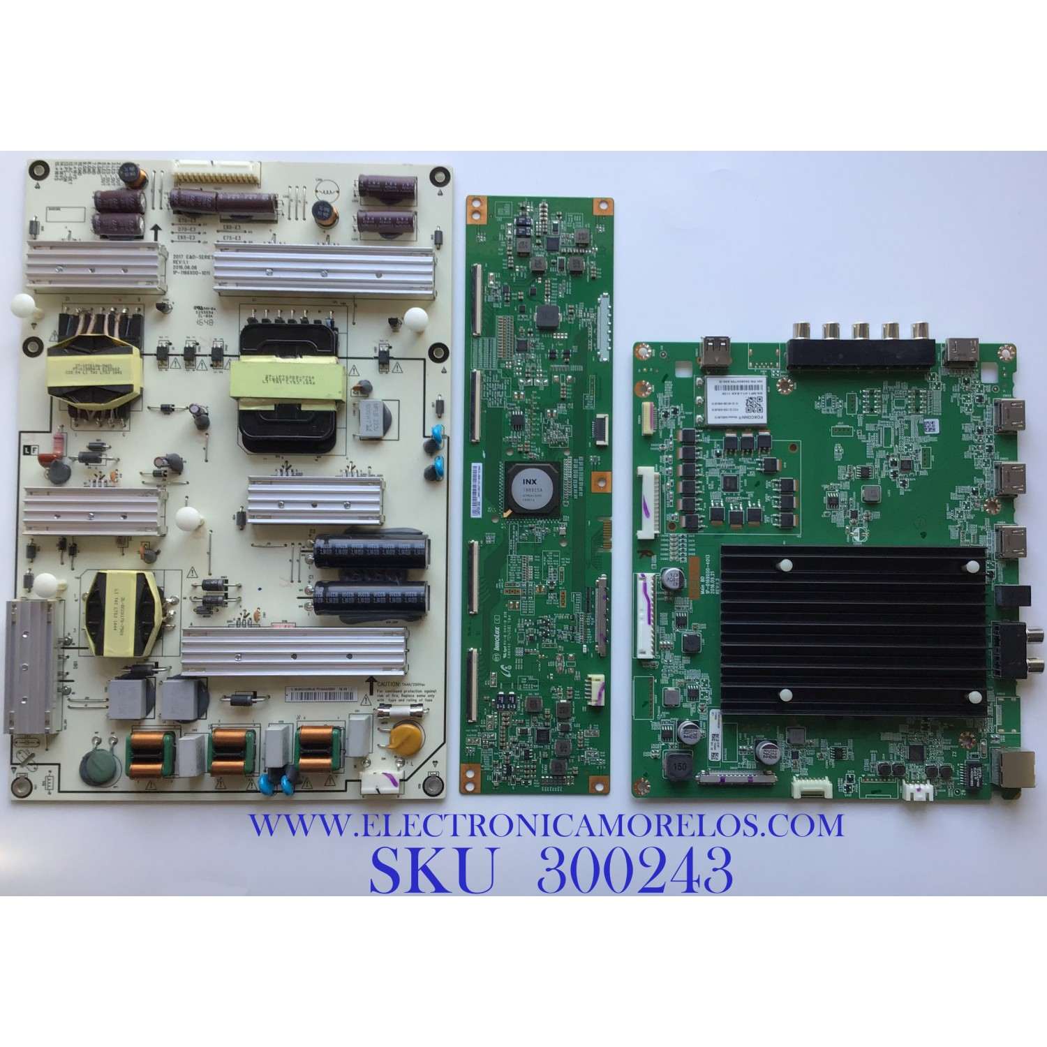 KIT DE TARJETAS PARA TV VIZIO / MAIN 0180CAS08E00 / 1P-0169X00-4013 / FUENTE 09-80CAS080-00 / 1P-1166X00-1011 / T-CON 3KPDK1S30 / MODELO E75-E3 LFTIGRAT